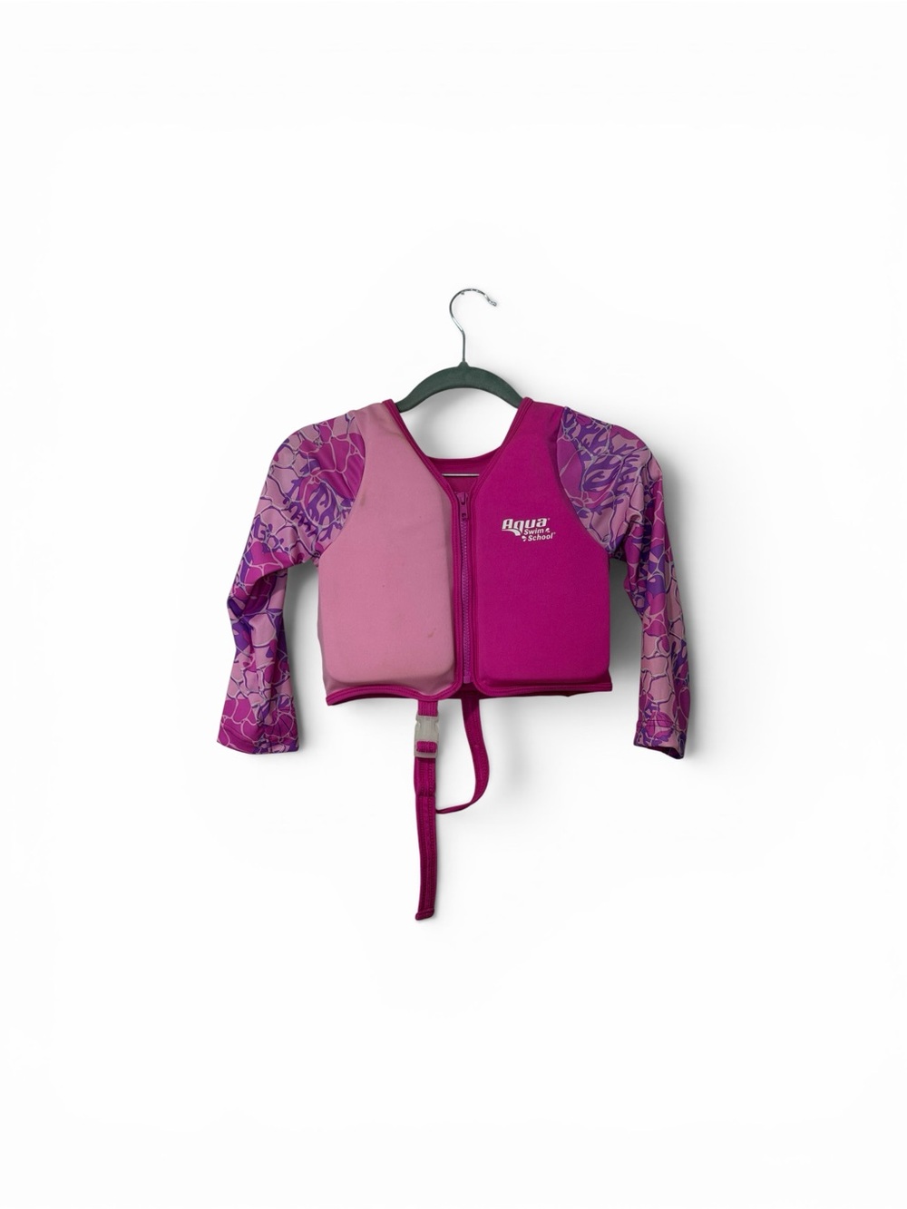 Kids' Pink Floral Long-Sleeve Swim Rashguard Vest